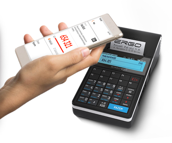 Kasa Posnet Ergo zintegrowana z terminalem płatniczym Posnet Ergo Online z terminalem płatniczym