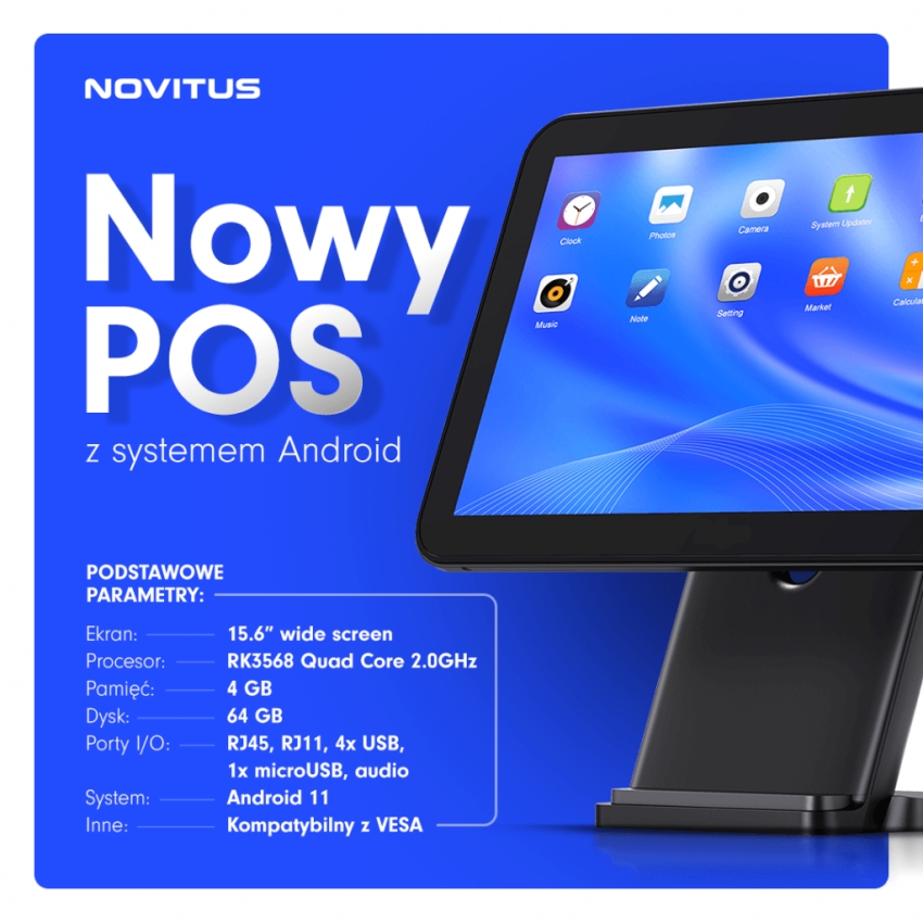 parametry komputera POS Novitus z systemem Android